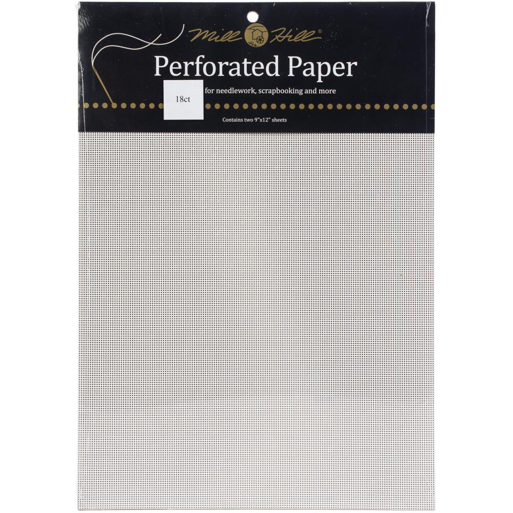 Mill Hill Perforated Paper 18 Count 9"X12" 2/Pkg White