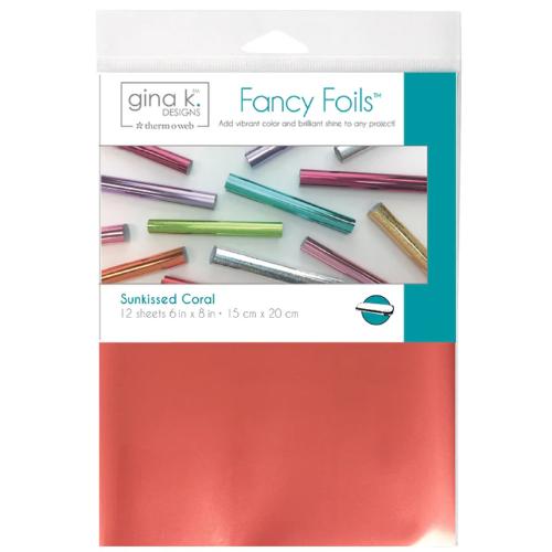 Gina K Designs Fancy Foil 6"X8" 12/Pkg Sunkissed Coral - Matte Finish