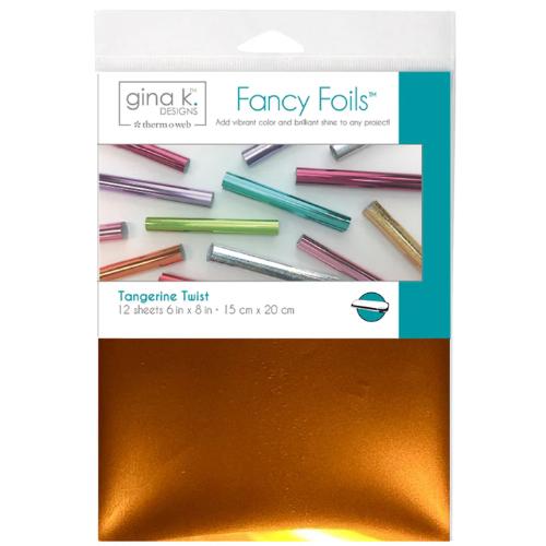 Gina K Designs Fancy Foil 6"X8" 12/Pkg Tangerine Twist