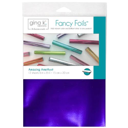 Gina K Designs Fancy Foil 6"X8" 12/Pkg Amazing Amethyst