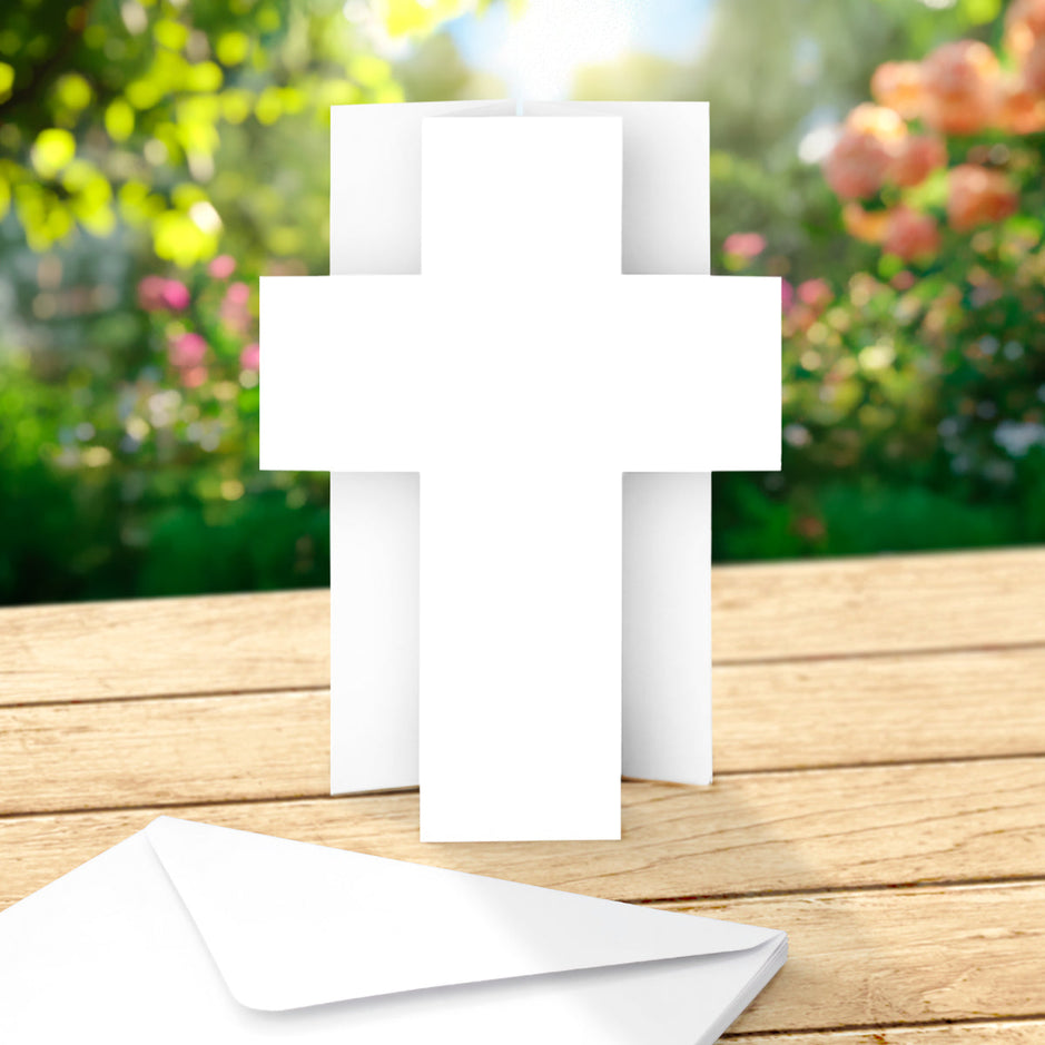 Katy Sue White Cross Pop Up Cards & Envelopes 127x178mm, Pack of 12