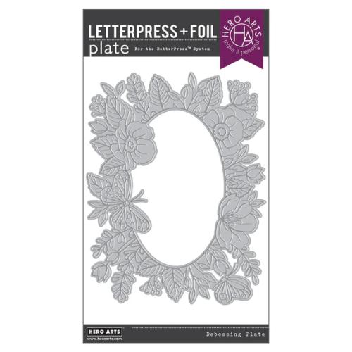 Hero Arts Floral Frame BetterPress + Foil Plate from the Lovely Letterpress Collection