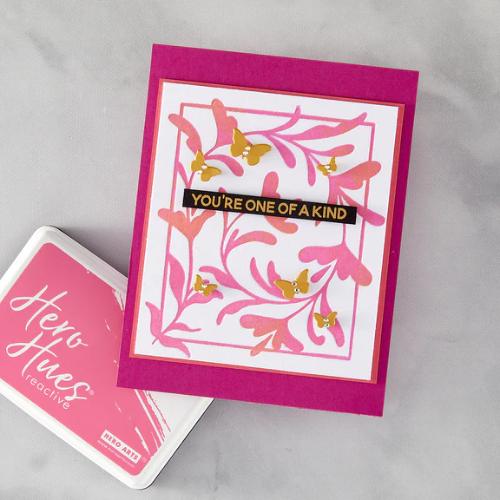 Hero Arts Decorative Floral BetterPress + Foil Plate from the Lovely Letterpress Collection