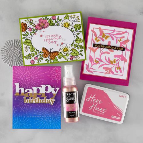 Hero Arts Decorative Floral BetterPress + Foil Plate from the Lovely Letterpress Collection