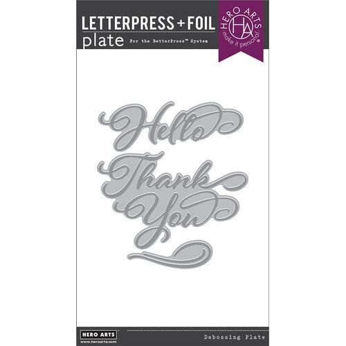 Hero Arts Hello & Thank You BetterPress + Foil Plates from the Lovely Letterpress Collection