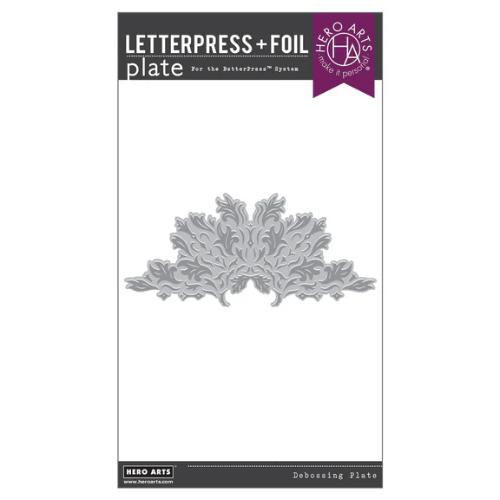 Hero Arts Lavish Flourish BetterPress + Foil Plate from the Lovely Letterpress Collection