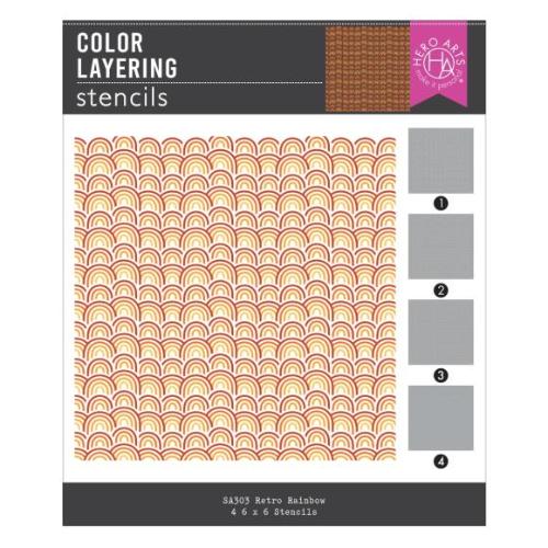 Hero Arts Color Layering Retro Rainbow Stencil