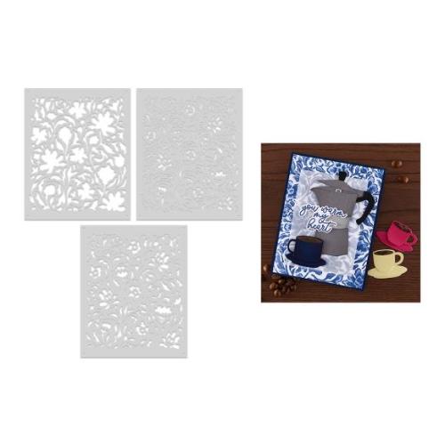 Hero Arts Color Layering Delft Floral Stencils
