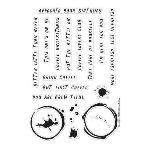 Hero Arts Bring Coffee Clear Stamp Set