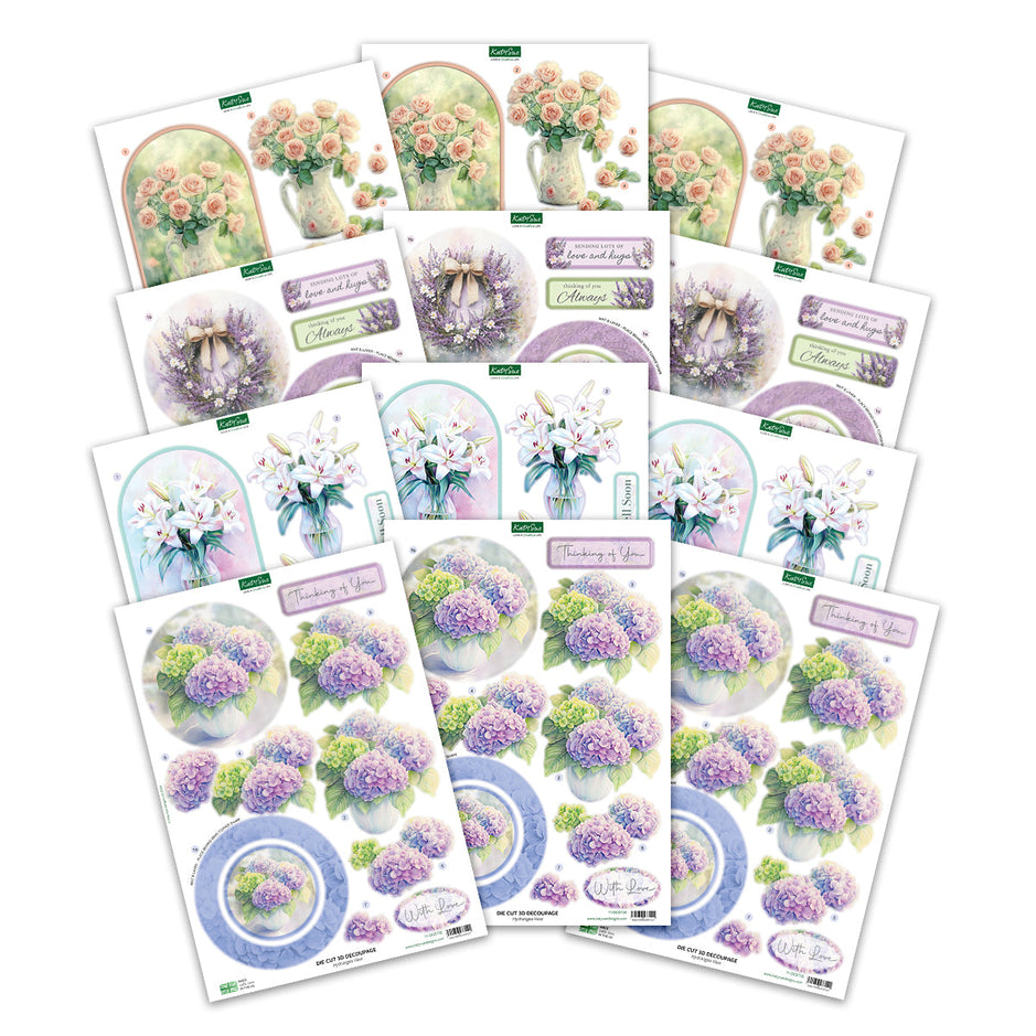 Katy Sue Designs Die Cut Decoupage – Thinking of You (pack of 12)