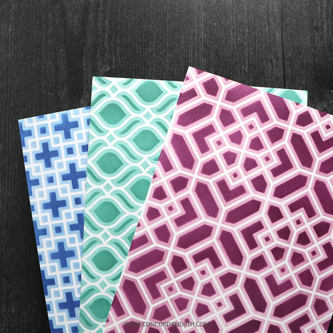 Concord & 9th KW Layered Lattice Stencil Pack (6 qty; 6 x 9)