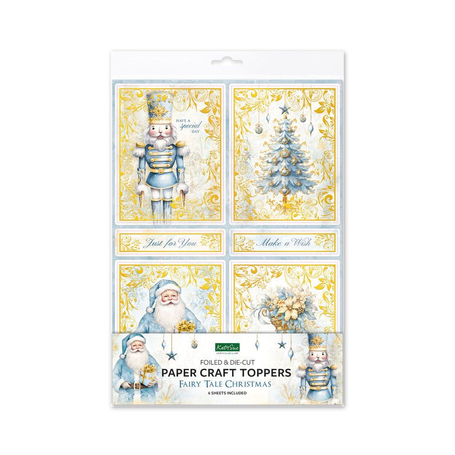 Katy Sue Fairy Tale Christmas Foiled Paper Craft Toppers, 6 sheets