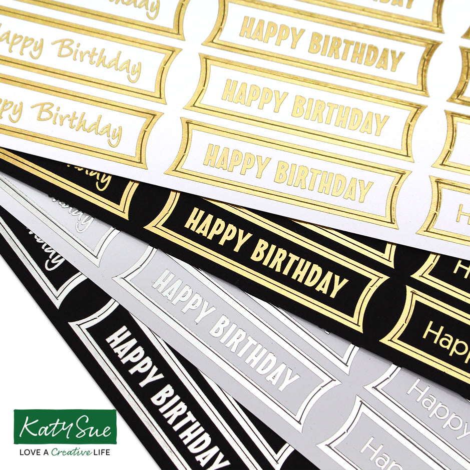 Katy Sue Foiled Birthday Straight Banners Selection, Pack of 4