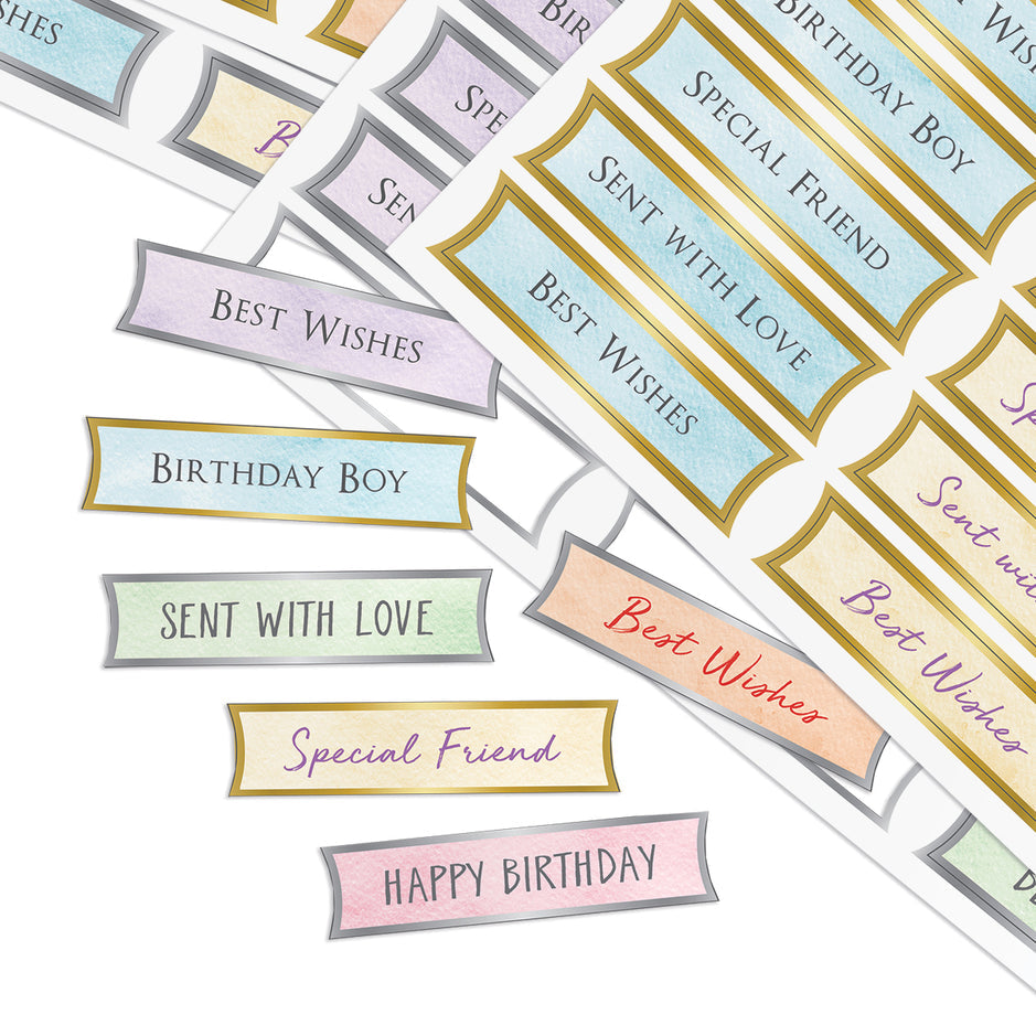 Katy Sue Foiled Pastel Birthday Banners Selection, Pack of 4