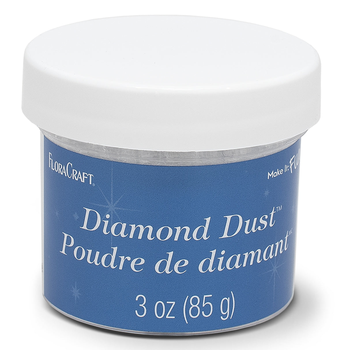 FloraCraft Diamond Dust Glitter 3oz Clear Glass