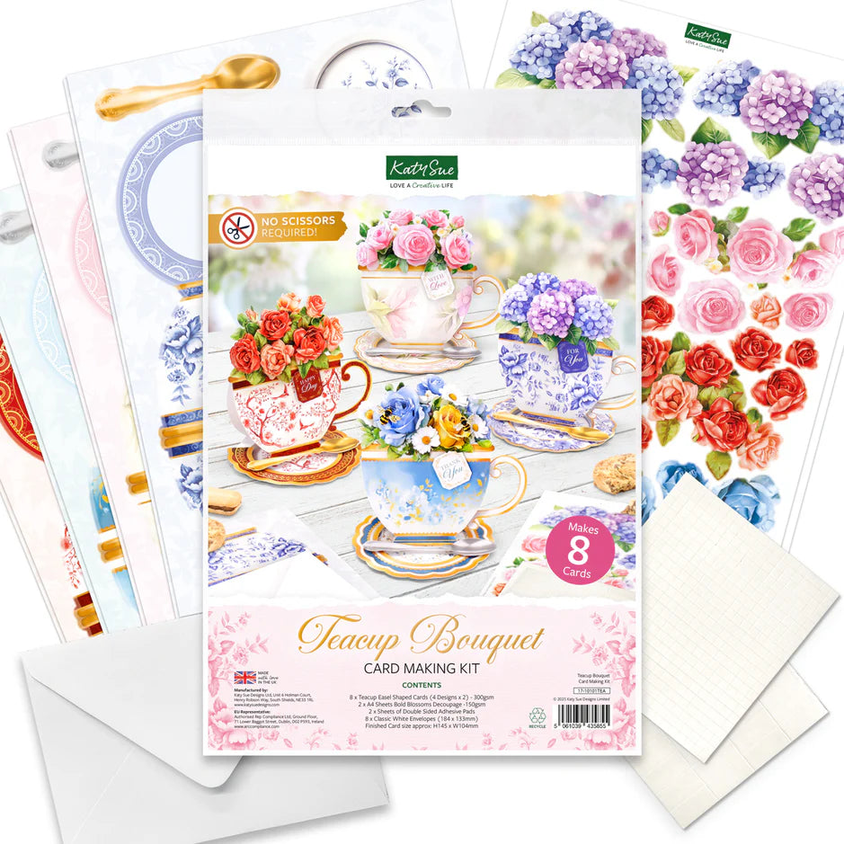Katy Sue Designs Teacup Bouquet Card Making Kit