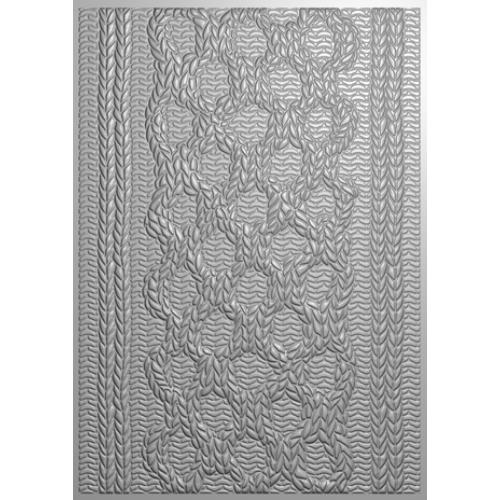 Crafter's Companion 3D Textured Embossing Folders 5x7 Inch Cable Knit (CC-EF5-3D-CAKN)