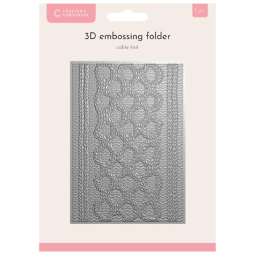 Crafter's Companion 3D Textured Embossing Folders 5x7 Inch Cable Knit (CC-EF5-3D-CAKN)