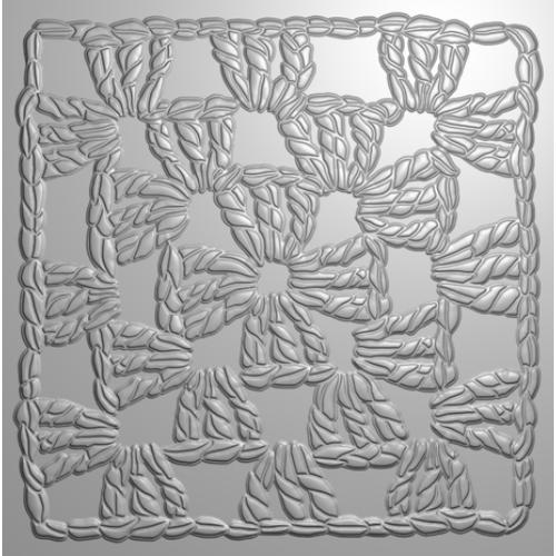 Crafter's Companion 3D Textured Embossing Folders 5.5x5.5 Inch Crochet (CC-EF5.5-3D-CROC)