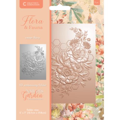 Crafter's Companion Flora & Fauna 3D Embossing Folder 5x7 Inch Sweet Flora (NG-FF-3D-EF5-SWFL)