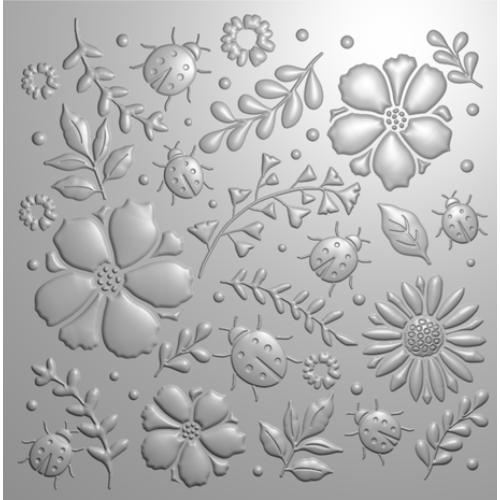 Crafter's Companion Flora & Fauna 3D Embossing Folder 5.5x5.5 Inch Ladybug Love (NG-FF-3D-EF5.5-LALO)