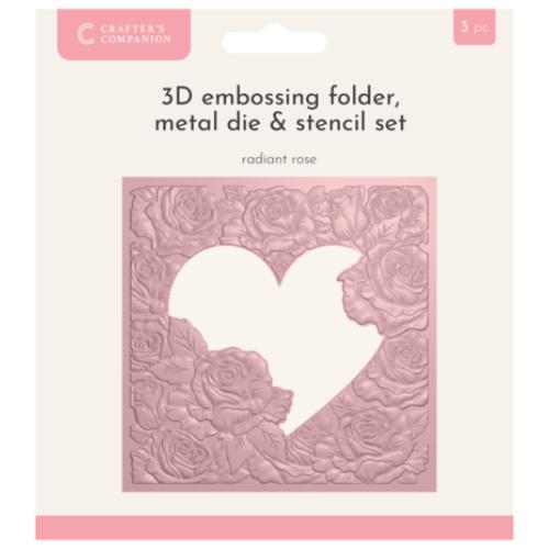 Crafter's Companion 3D Emboss Macro Aperture Folders Radiant Rose (CC-3DEF5.5-MD-STEN-RARO)
