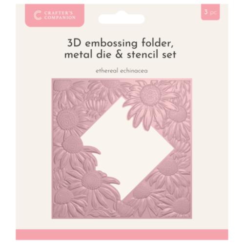 Crafter's Companion 3D Emboss Macro Aperture Folders Ethereal Echinacea (CC-3DEF5.5-MD-STEN-ETEC)
