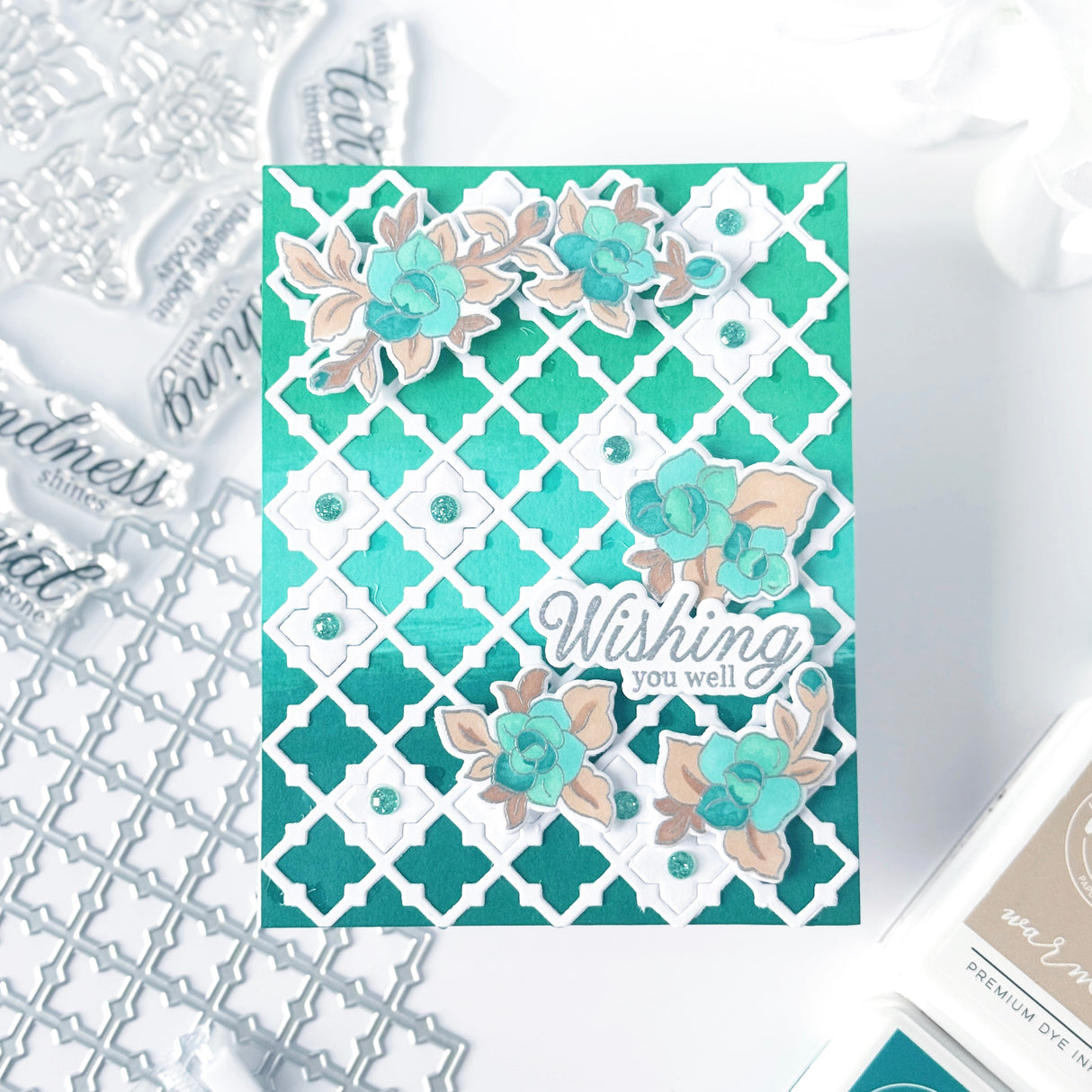 Pinkfresh Studio Petal Poise stamp/ Die/ Stencil Bundle