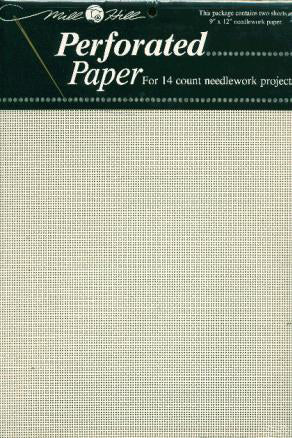Mill Hill Perforated Paper 14 Count 9"X12" 2/Pkg White