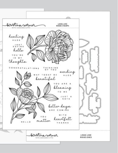 Concord & 9th Long Line Roses Stamp and Die Bundle