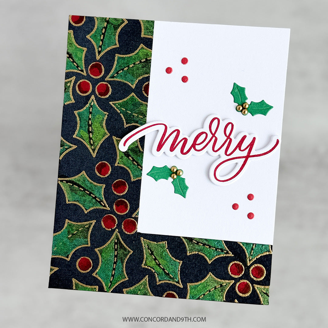 Concord & 9th KW Merry Script Stamp Set (3 x 3) & Die Bundle
