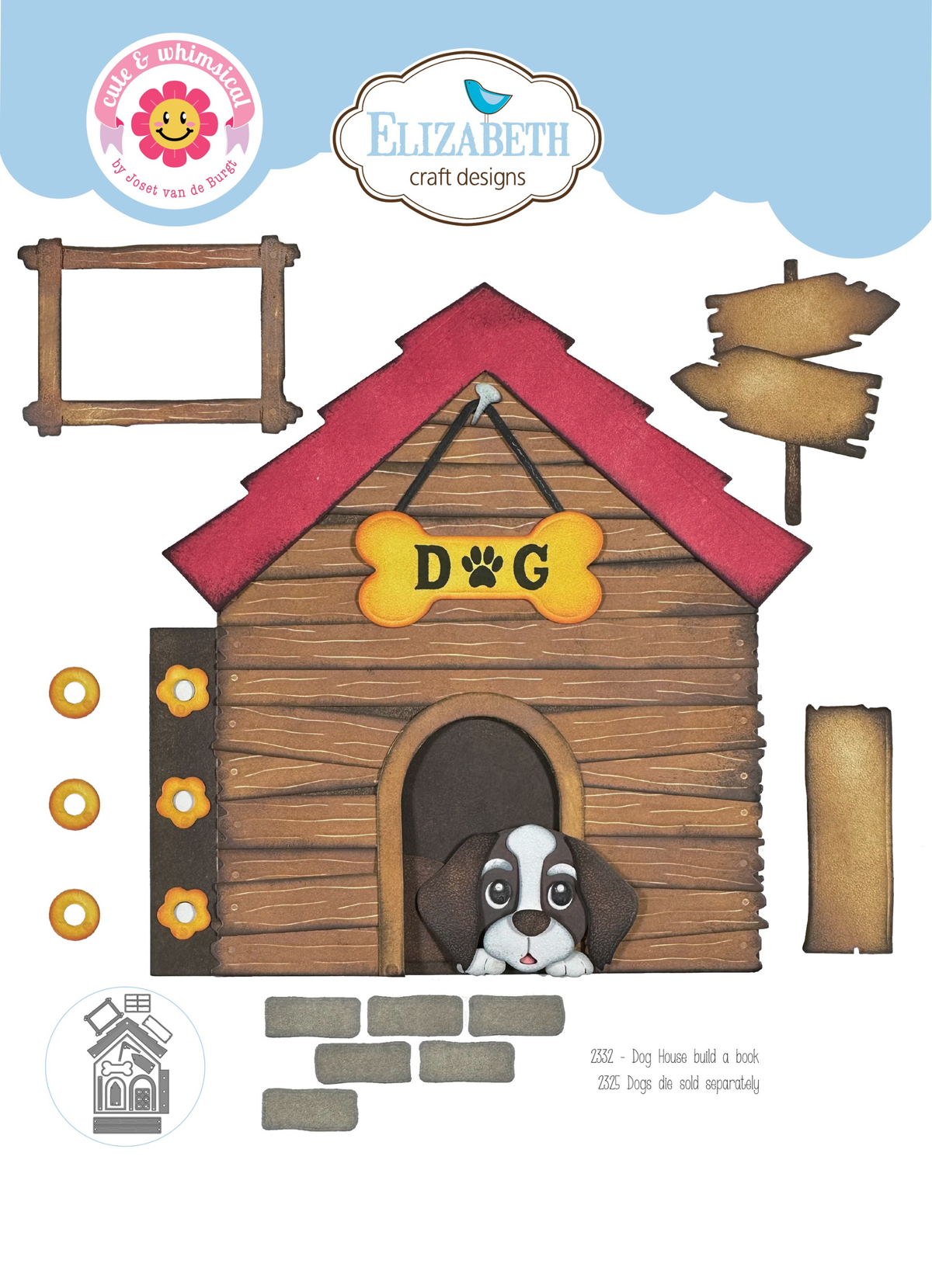 Elizabeth Craft Designs Dog House Build a Book Die Set - 2332