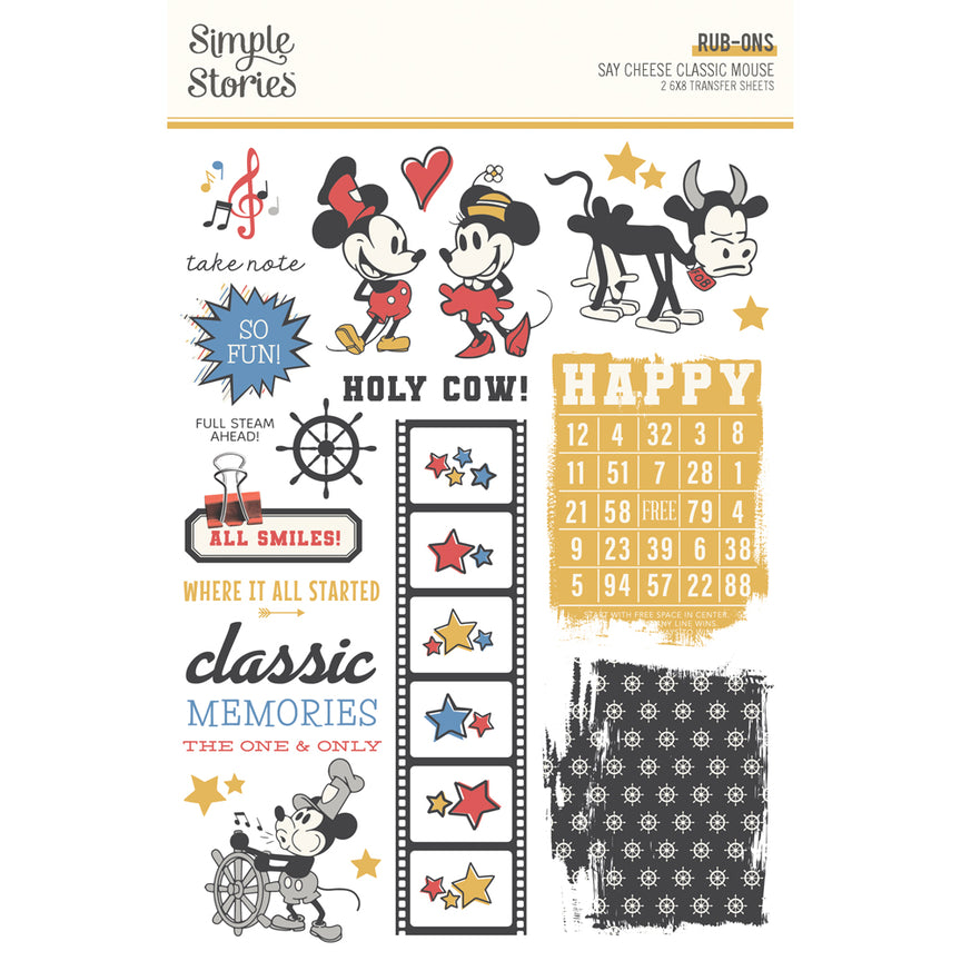 Simple Stories Say Cheese Classic Mouse - Rub Ons