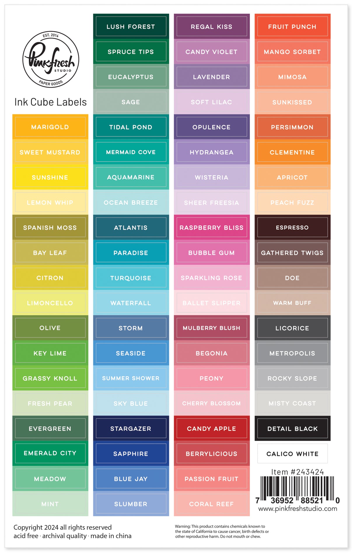 Pinkfresh Studio Ink Cube Labels