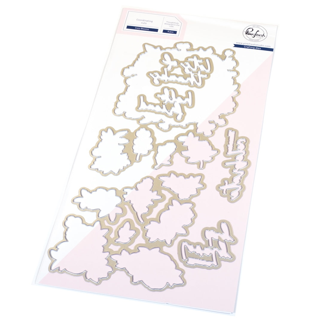 Pinkfresh Studio Cozy Blooms stamp/Die/Stencil/Washi Bundle