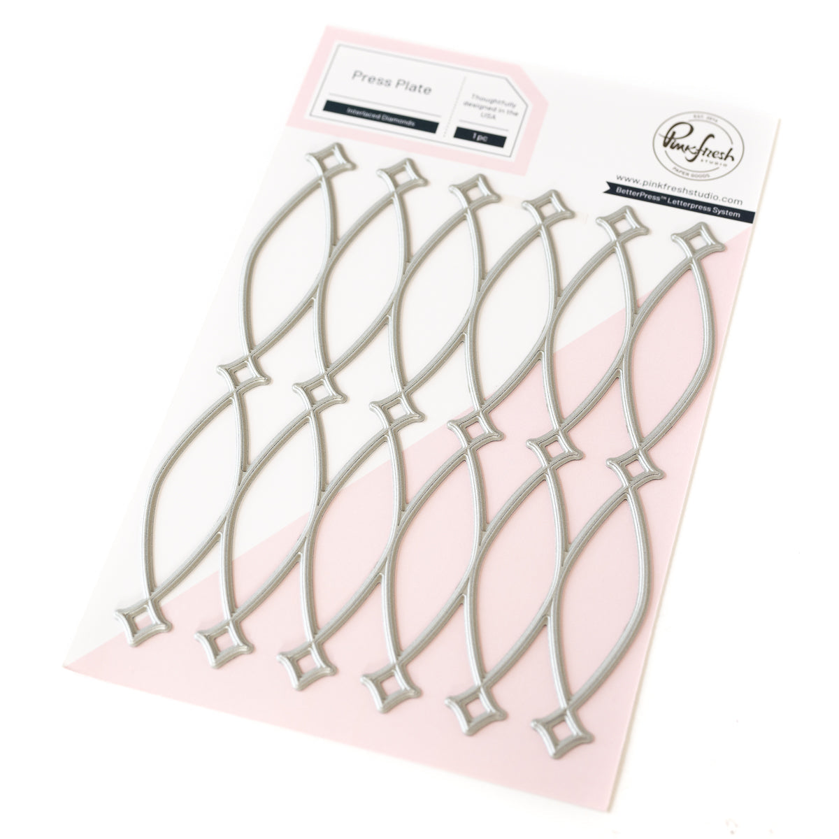 Pinkfresh Studio Interlaced Diamonds press plate/die Bundle