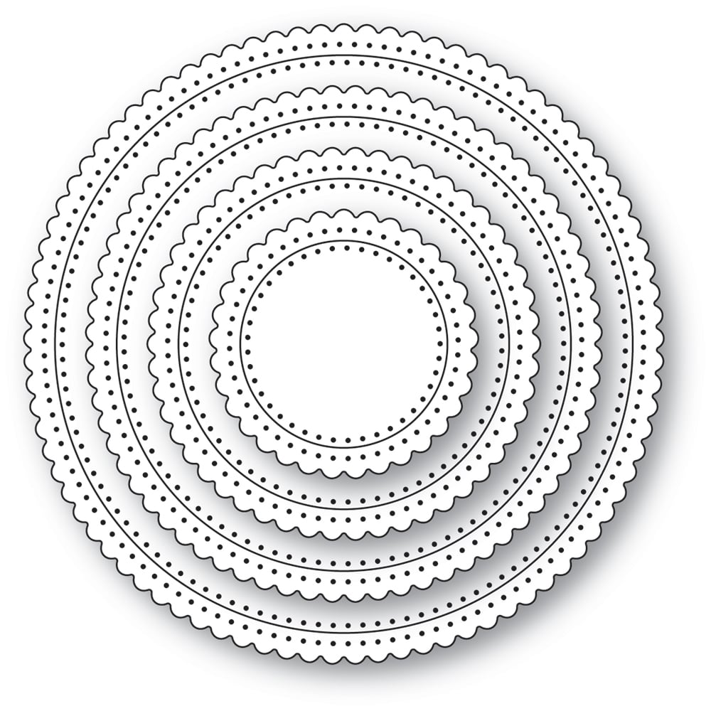 Poppy Stamps 2609 Scallop Pinpoint Rings craft die
