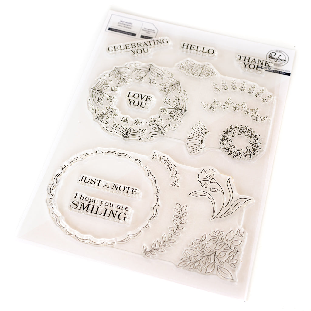 Pinkfresh Studio Floral Kaleidoscope stencil/ stamp/ die Bundle