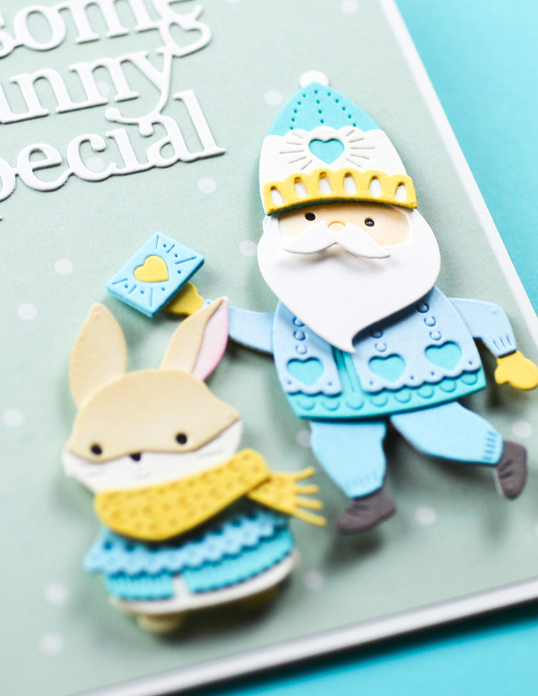 Poppy Stamps 2708 Nordic Bundled Bunny craft die