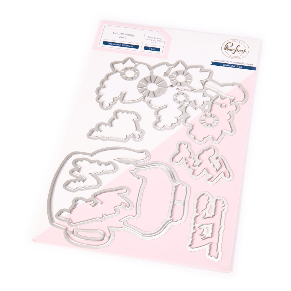 Pinkfresh Studio Steeped in Kindness stamp/die/ stencil/ press plate Bundle