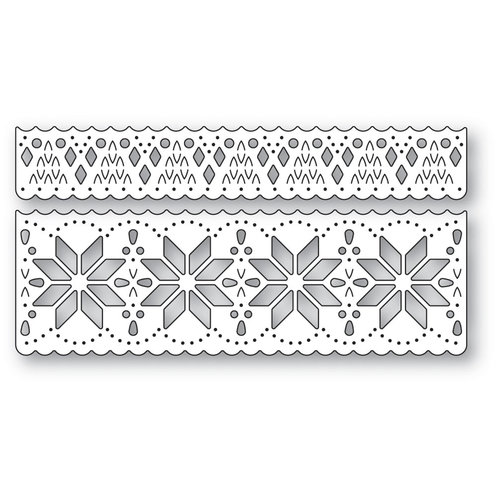 Poppy Stamps 2739 Nordic Snowflake Border Set craft die