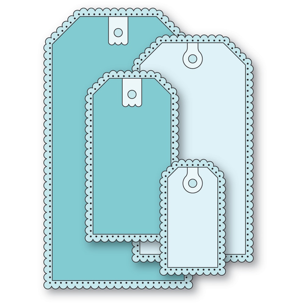 Poppy Stamps 2740 Scalloped Pinpoint Tags craft die