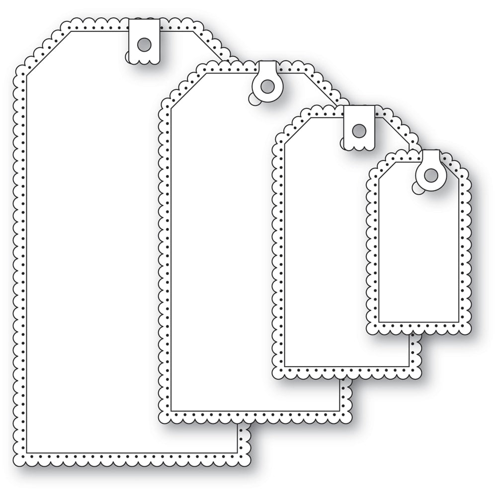 Poppy Stamps 2740 Scalloped Pinpoint Tags craft die
