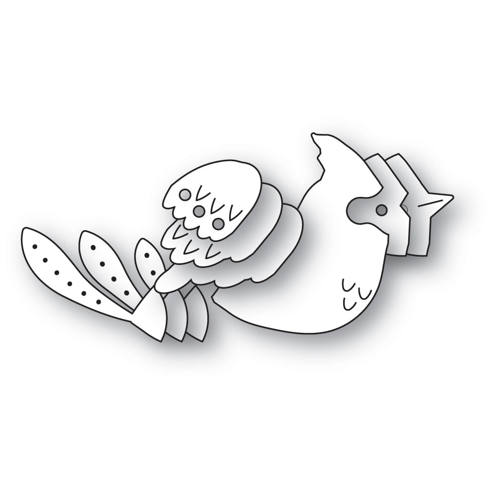 Poppy Stamps 2754 Nordic Resting Cardinal craft die