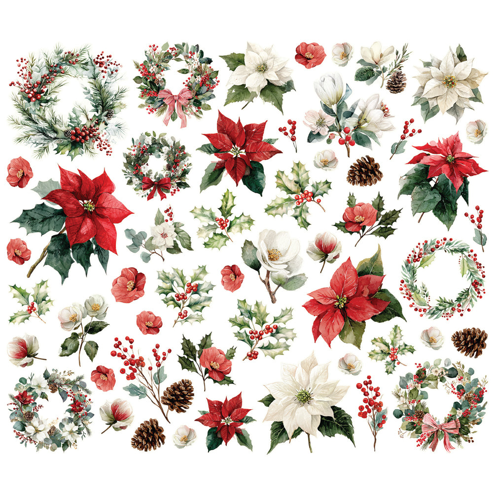Simple Stories Simple Vintage Old-Fashioned Christmas Floral Bits & Pieces 27628