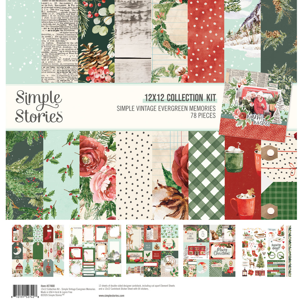 Simple Stories Simple Vintage Evergreen Memories Collection Kit 27800