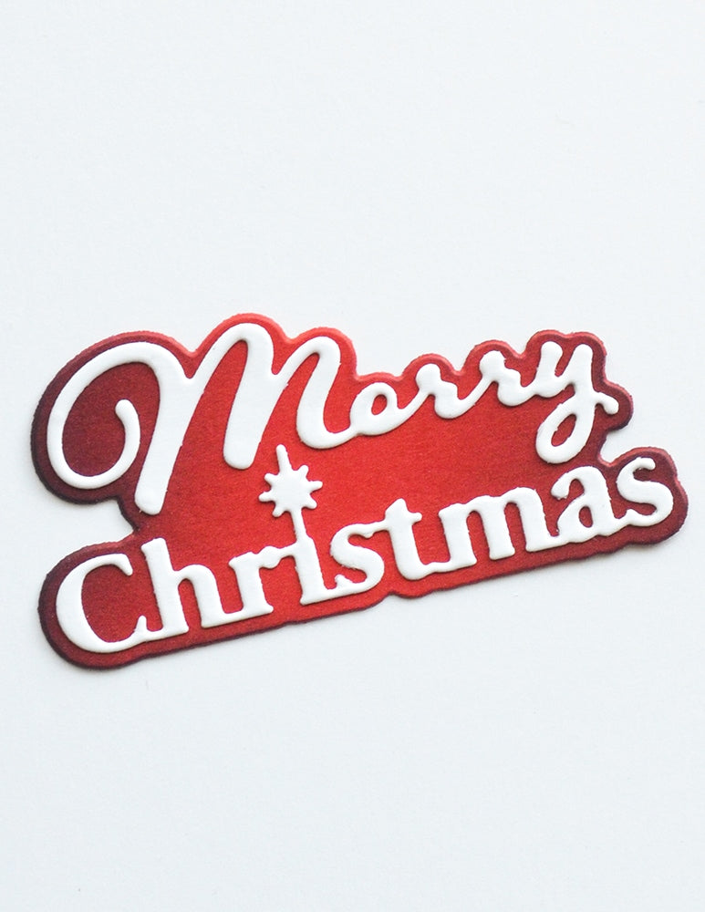 Poppy Stamps Merry Christmas Fluffy Script Craft Die - 2806