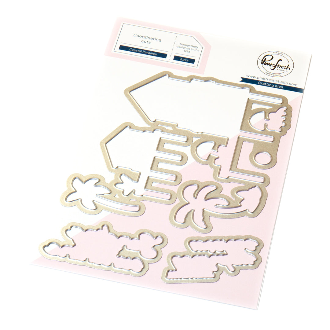Pinkfresh Studio Coastal Paradise stamp/ Stencil / Die Bundle