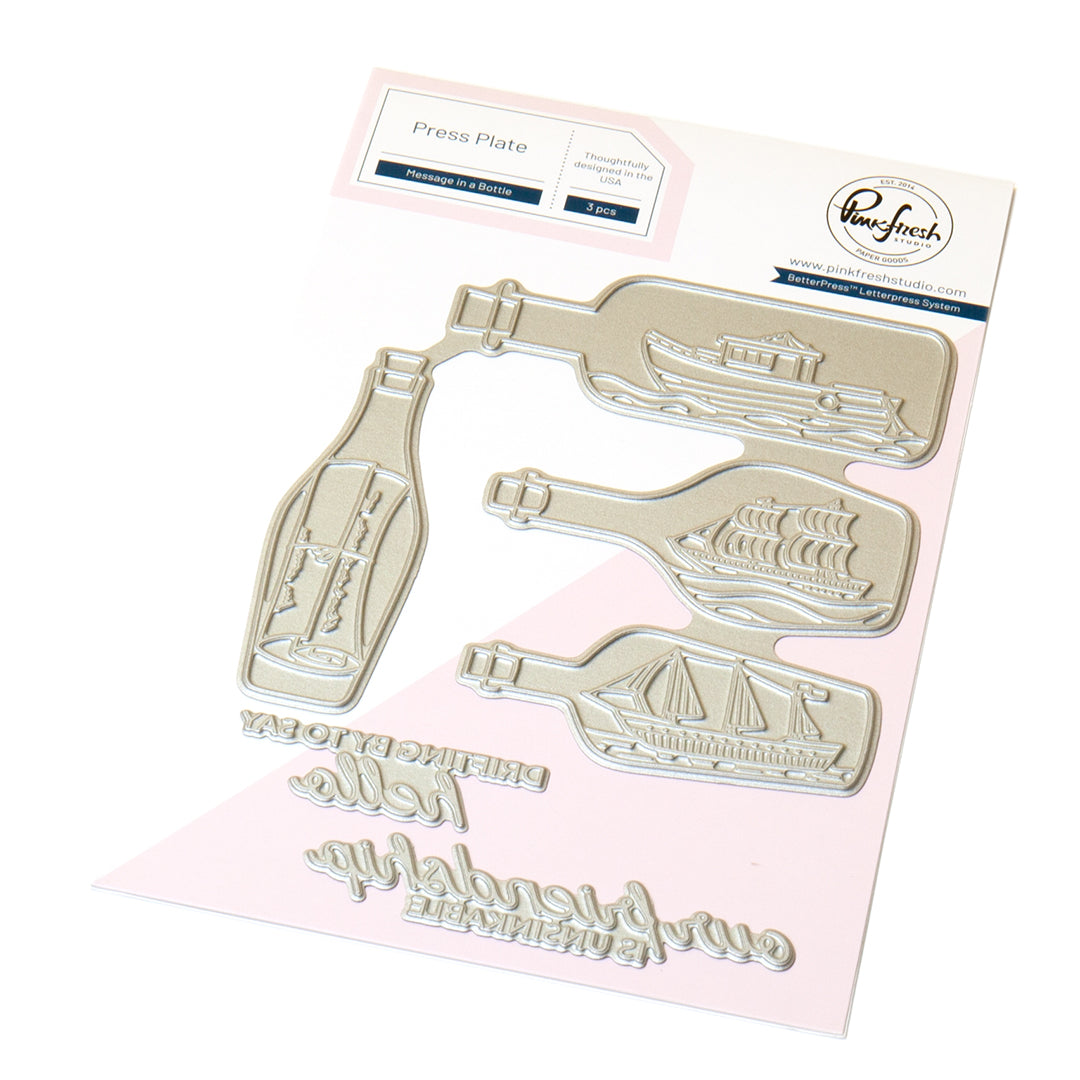 Pinkfresh Studio Message in a Bottle press plate