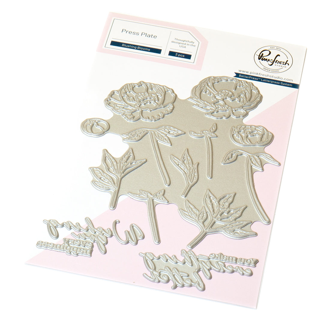 Pinkfresh Studio Blushing Blooms press plate